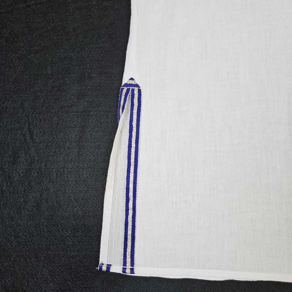 J.Crew Womens S Coverup White Sleeveless Tassel Beach Tunic C4368 Resort Cotton
